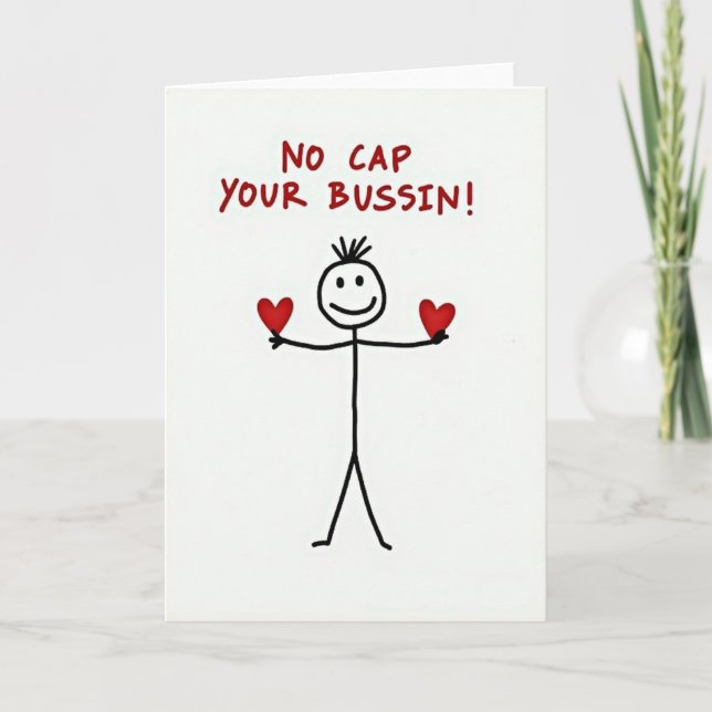 Tarjeta Funny Stickman No Cap Best Card (Anverso)