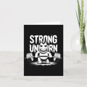 Tarjeta Funny Strong Crucifix Lifting Unicorn