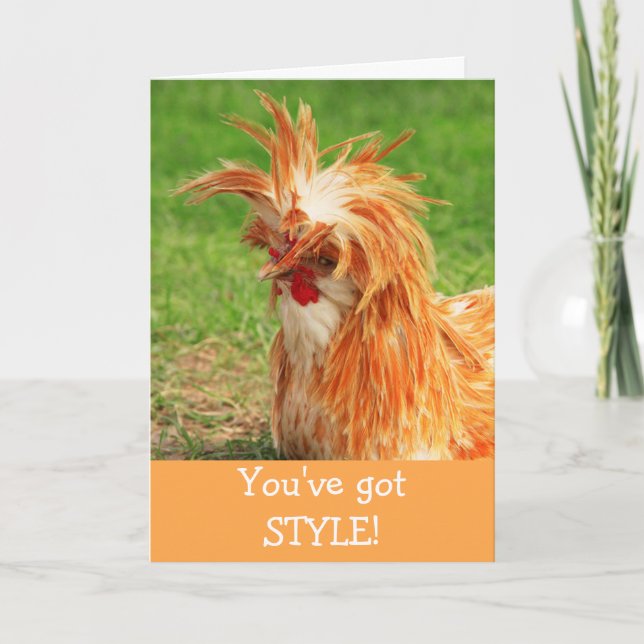 Tarjeta Funny Stylish Chicken Birthday (Anverso)