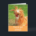 Tarjeta Funny Stylish Chicken Birthday<br><div class="desc">¡Celebra un divertido cumpleaños con este elegante pollo! Gracias por buscar y esperar que disfrutes. Foto ©Christine Greenspan</div>