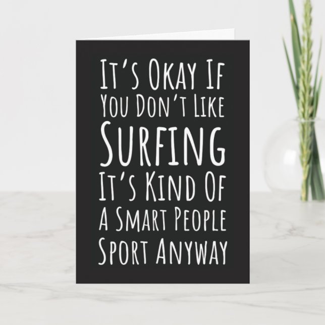 Tarjeta Funny Surfing Cards Humor Surfer Wave Ocean Beach (Anverso)