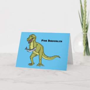 Tarjeta Funny T rex dinosaur ilustracion