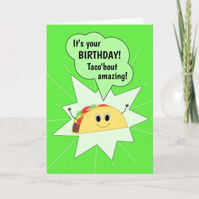 Tarjeta Funny Taco Birthday Card (Anverso)