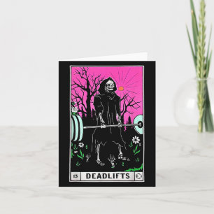 Tarjeta Funny Tarot Card Deadlifts Gym Workout Occult Read