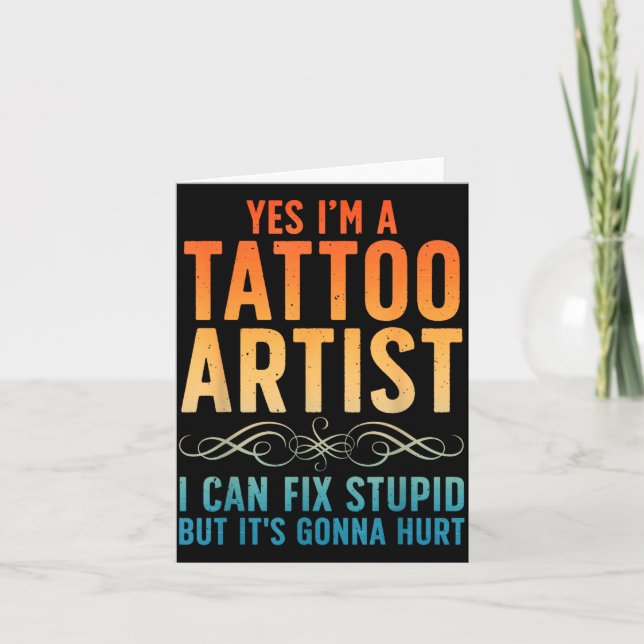 Tarjeta Funny Tattoo Artist Art For Men Women Tattooer Tat (Anverso)