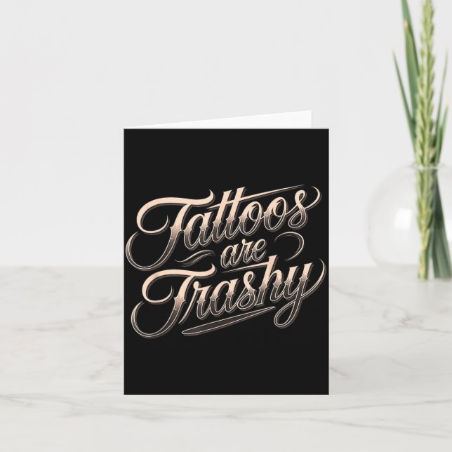 Tarjeta Funny Tattooed Mom Retro Tattoos Are Trashy So Is  (Anverso)