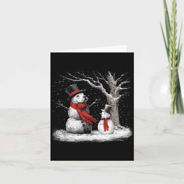 Tarjeta Funny Tbull Dog In The Snow Tree Christmas Winter  (Anverso)