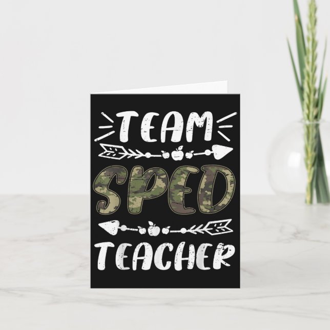 Tarjeta Funny Team Sped Teacher Camo Teacher Student Back  (Anverso)