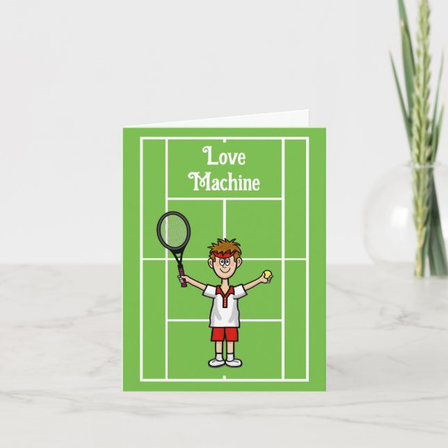 Tarjeta Funny Tennis Love Machine Greaming Card (Anverso)