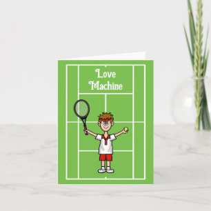 Tarjeta Funny Tennis Love Machine Greaming Card