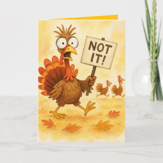 Tarjeta Funny Thanksgiving Card – Turkey Trouble