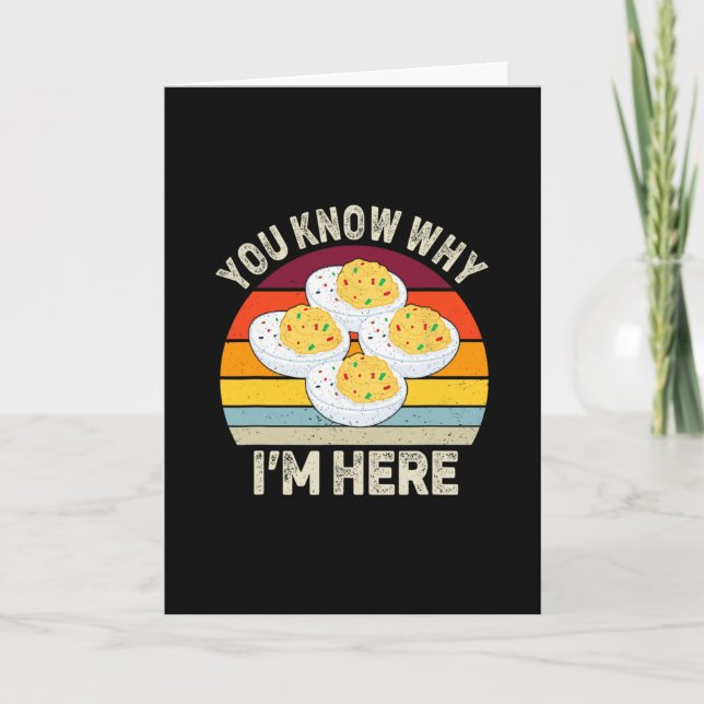 Tarjeta Funny Thanksgiving Deviled Eggs You Know Why I'm H (Anverso)