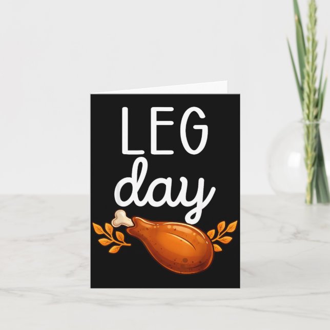 Tarjeta Funny Thanksgiving Leg Day Family Matching Turkey  (Anverso)