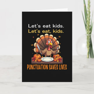 Tarjeta Funny Thanksgiving Teacher Turkey Lets Eat Kids Pu