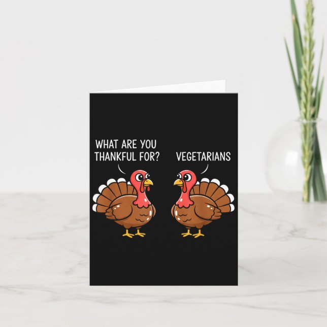 Tarjeta Funny Thanksgiving Turkey Design - What Are You Th (Anverso)