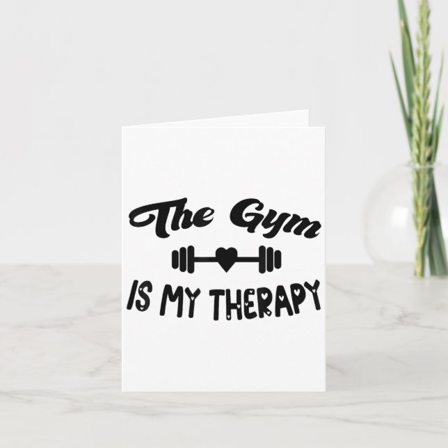 Tarjeta Funny The Gym Is My Therapy Motivational Fitness L (Anverso)