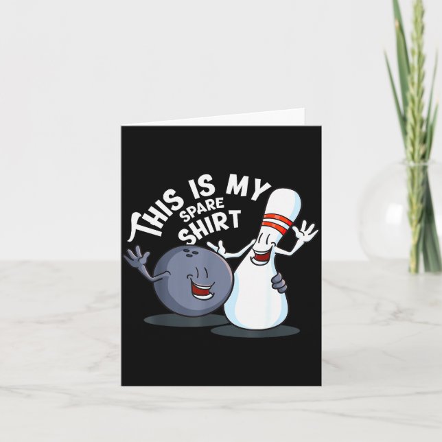 Tarjeta Funny This Is My Spare Bowling Game Gift For Men W (Anverso)