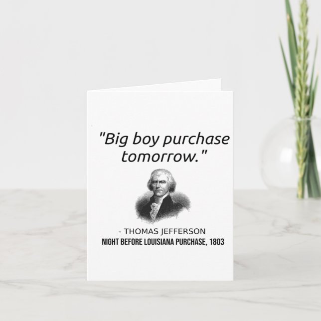 Tarjeta Funny Thomas Jefferson Profesor De Historia De Ee. (Anverso)