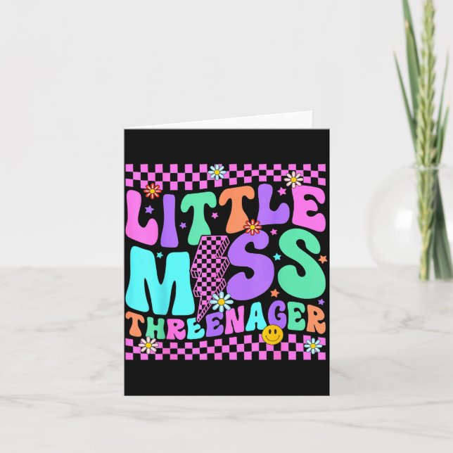 Tarjeta Funny Threenager Happy 3rd Bday Party 3 Years Old  (Anverso)