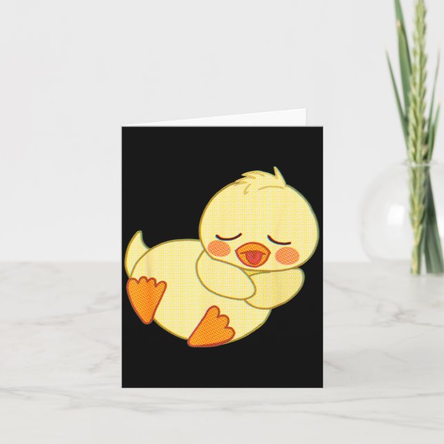 Tarjeta Funny Tired As Duck I Love Cute Ducklings Quote Gi (Anverso)