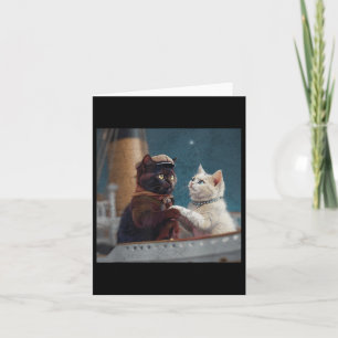 Tarjeta Funny Titanic Movie Cat Meme Rms Cruise Ship Men W