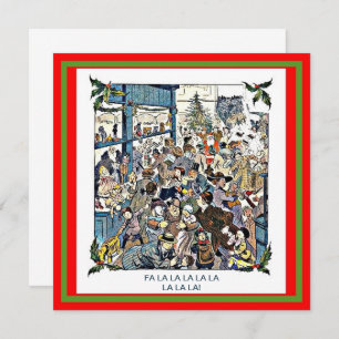 Tarjeta Funny Toy Store Chaos Vintage Christmas Santa copi