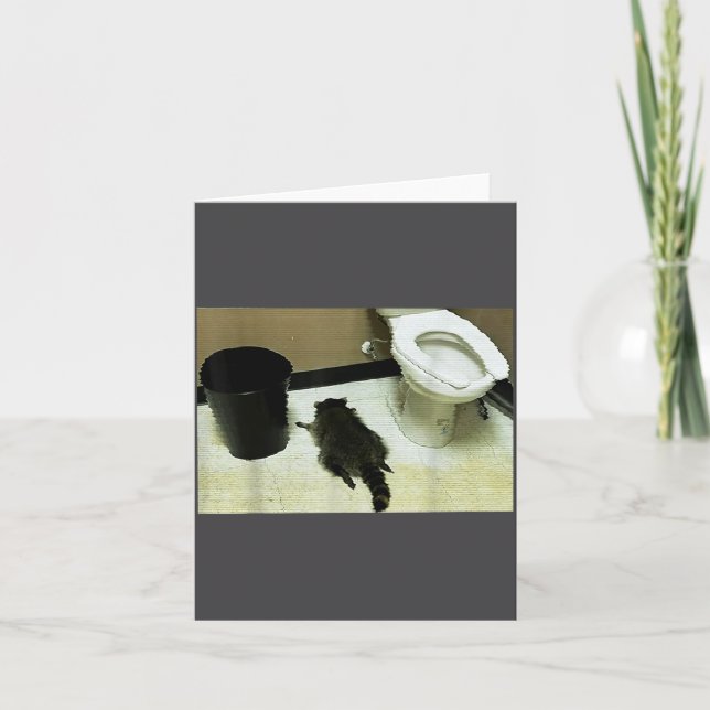 Tarjeta Funny Trashed Panda Drunk Racoon  (Anverso)