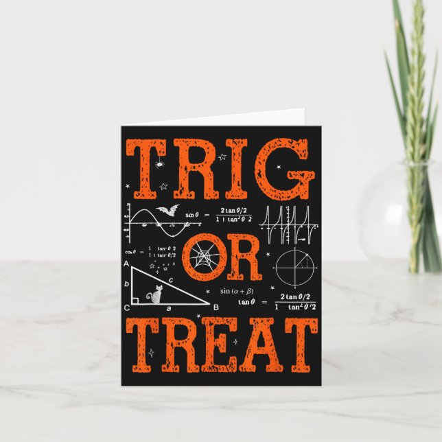 Tarjeta Funny Trig Or Treat Trigonometry Math Teacher Hall (Anverso)