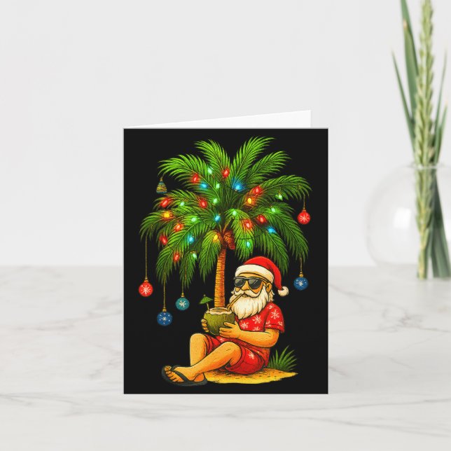 Tarjeta Funny Trocal Santa Christmas Tree For Men Women Ki (Anverso)