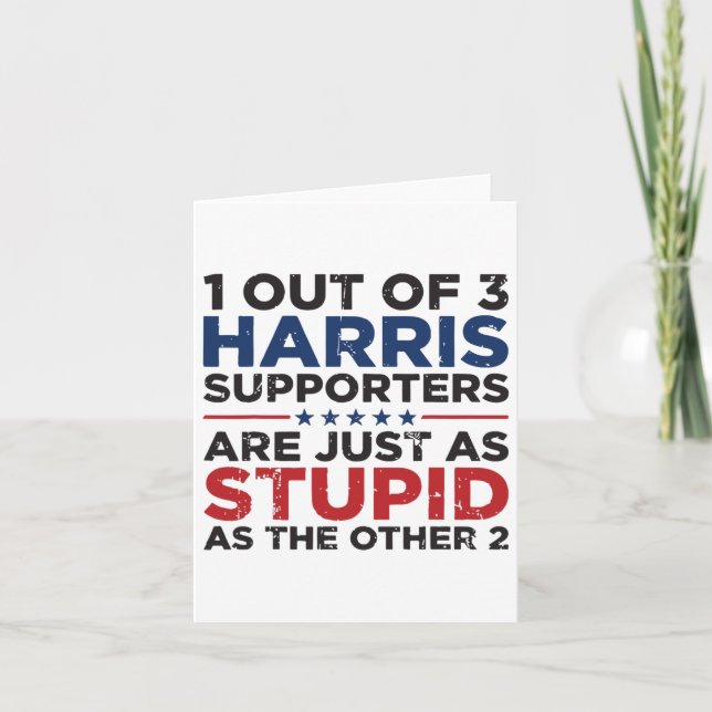 Tarjeta Funny Trump 1 de 3 partidarios de Kamala Harris (Anverso)