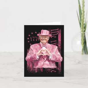Tarjeta Funny Trump 45 47 Presidente Forma Traje Rosa