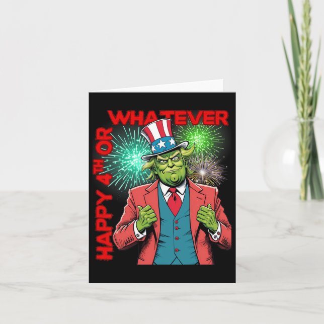 Tarjeta Funny Trump 4 De Julio (Anverso)