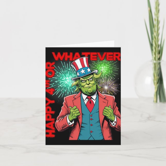 Tarjeta Funny Trump 4 De Julio (Anverso)
