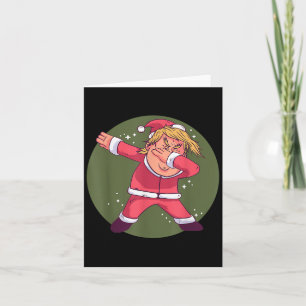Tarjeta Funny Trump abusando de Santa Claus Navidades Xmas