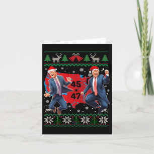 Tarjeta Funny Trump baila Papá Noel Navidades Navidad Paja