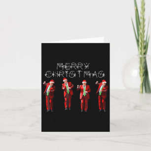 Tarjeta Funny Trump baila Papá Noel Navidades Navidad Paja