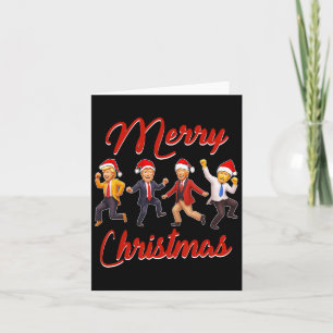 Tarjeta Funny Trump baila Papá Noel Navidades Navidad Paja