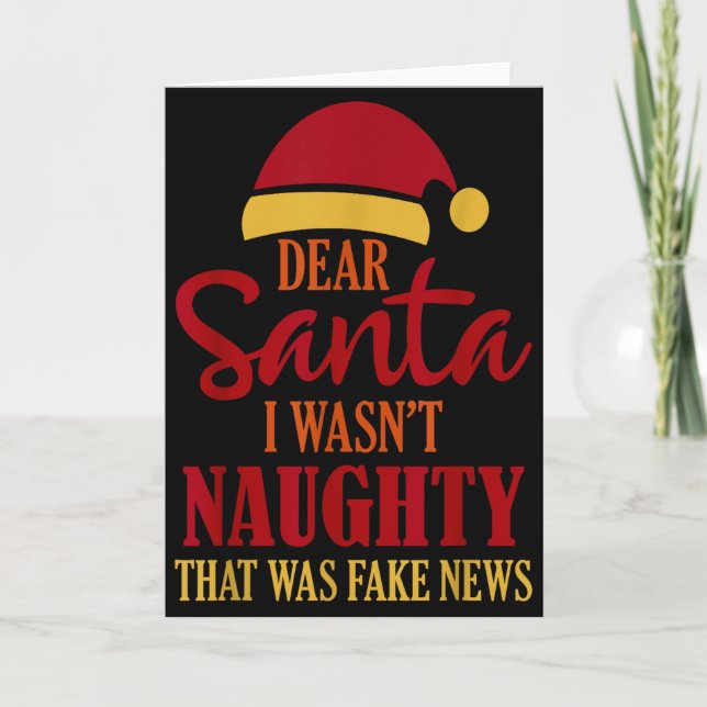 Tarjeta Funny Trump Christmas Pajamas Fake News  (Anverso)