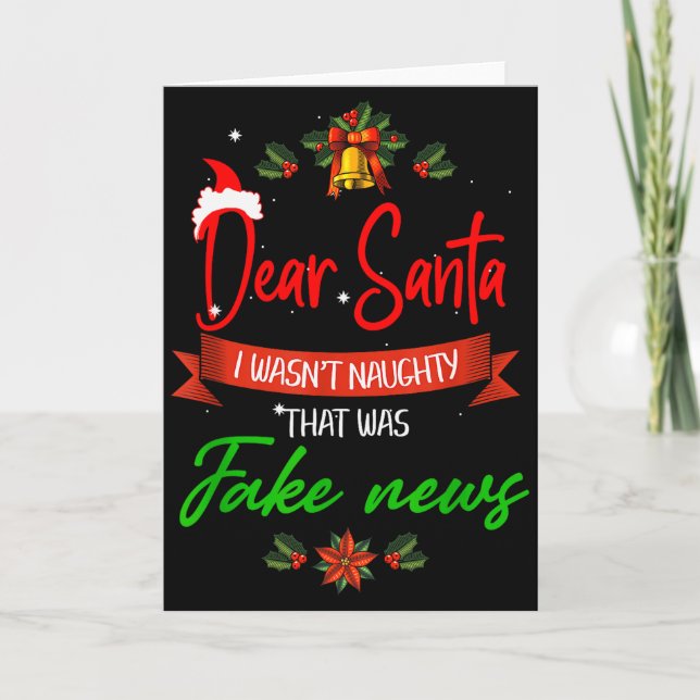 Tarjeta Funny Trump Christmas Pajamas Fake News  (Anverso)