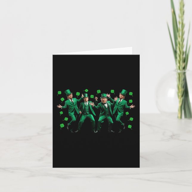 Tarjeta Funny Trump Dance St Patricks Day Pajamas Ymca Tr (Anverso)