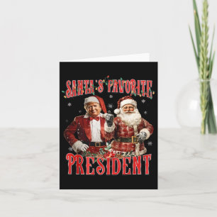 Tarjeta Funny Trump, el presidente favorito de Santa Claus