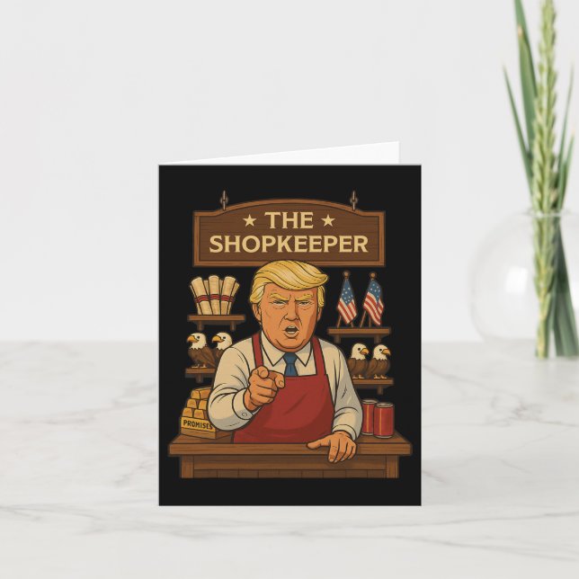 Tarjeta Funny Trump, el tendero (Anverso)