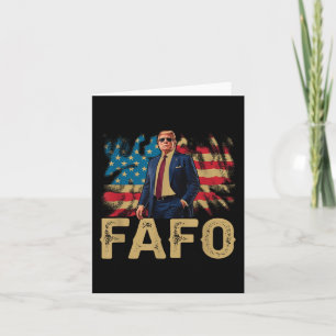 Tarjeta Funny Trump Fafo, Y2k Fafo Trump Bandera Americana