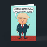 Tarjeta Funny Trump Falsa Noticia Cumpleaños<br><div class="desc">Esta graciosa tarjeta de cumpleaños muestra a Donald Trump diciendo que ha escuchado que cierto alguien será responsable,  civilizado y sobrio en su cumpleaños. ¡NOTICIAS FALSAS!</div>