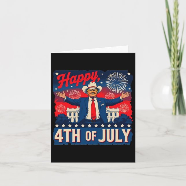 Tarjeta Funny Trump Feliz 4 De Julio (Anverso)
