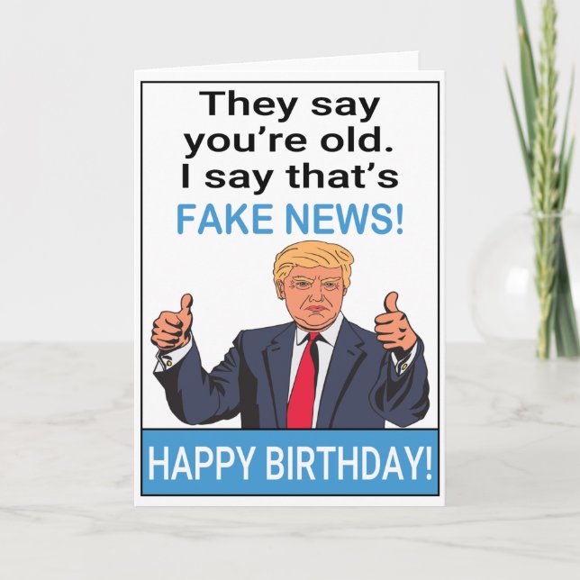 Tarjeta Funny Trump feliz cumpleaños (Anverso)