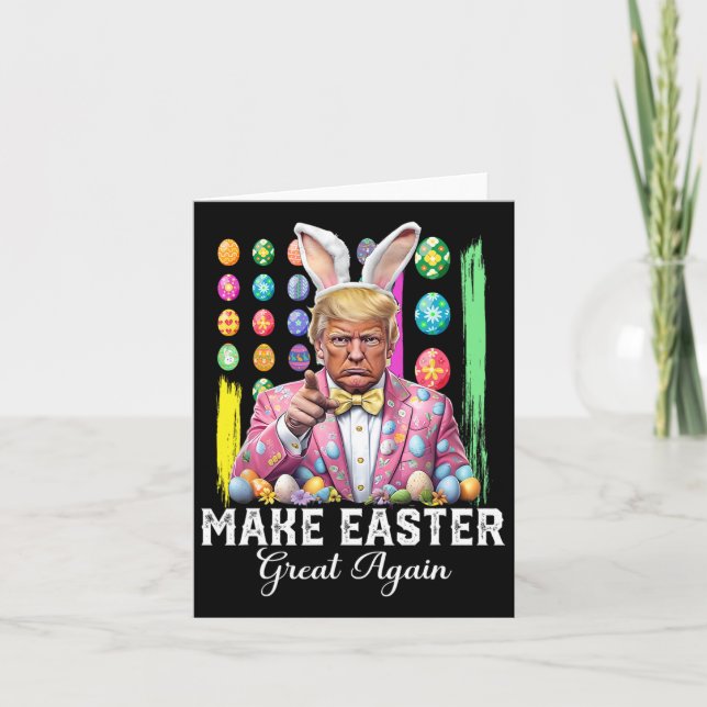 Tarjeta Funny Trump hace grande la Pascua de nuevo el huev (Anverso)