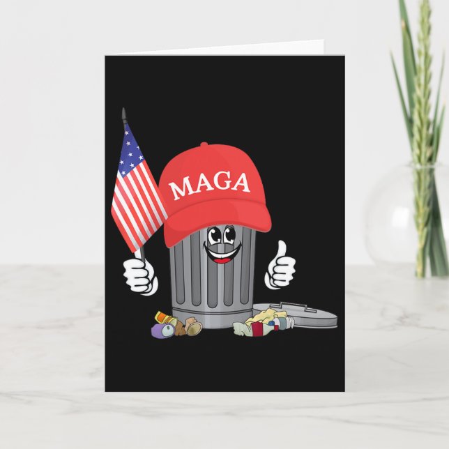 Tarjeta Funny Trump Mega Garge Can Cartoon Character Ameri (Anverso)