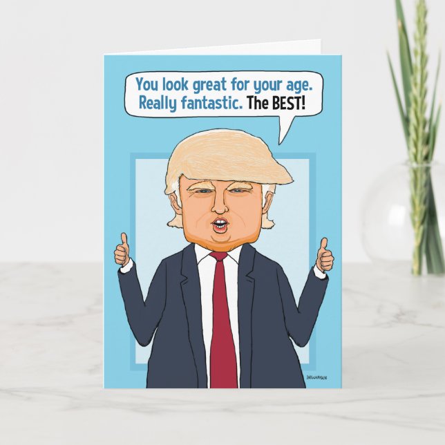 Tarjeta Funny Trump no es noticia falsa Cumpleaños (Anverso)