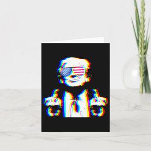 Tarjeta Funny Trump Psychedelic Edm Trippy Vaporwave Techn